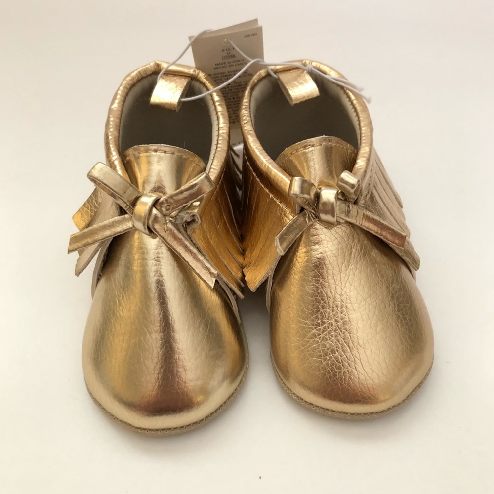 NWT Old Navy Gold Moccasins - sz. 6-12 months